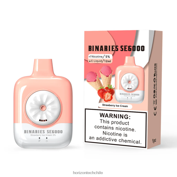 HorizonTech Binaries Cabin desechable se 12ml helado de fresa - Horizon Tech Vape 2ZV4Z132