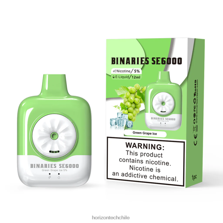 HorizonTech Binaries Cabin desechable se 12ml hielo de uva verde - HorizonTech Vape Chile 2ZV4Z128