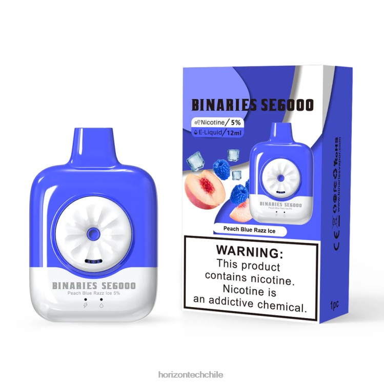 HorizonTech Binaries Cabin desechable se 12ml hielo razz azul melocotón - Horizon Tech Vape 2ZV4Z142