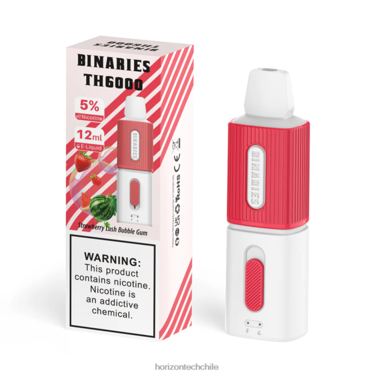 HorizonTech Binaries Cabin th6000 desechable 12ml chicle exuberante de fresa - HorizonTech Santiago 2ZV4Z117