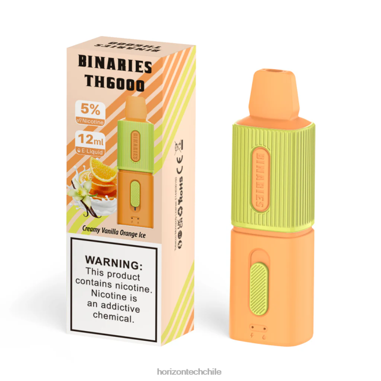 HorizonTech Binaries Cabin th6000 desechable 12ml helado cremoso de vainilla y naranja - Horizon Tech Company 2ZV4Z123